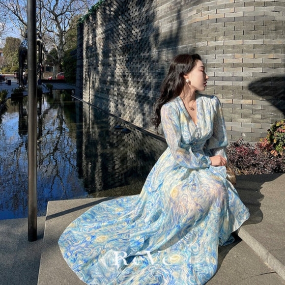 SOLD Galartsy Starry Night Dreamy Long Dress - Picture 4 of 9